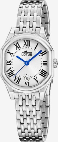 Montre à affichage analogique Lotus en argent : devant