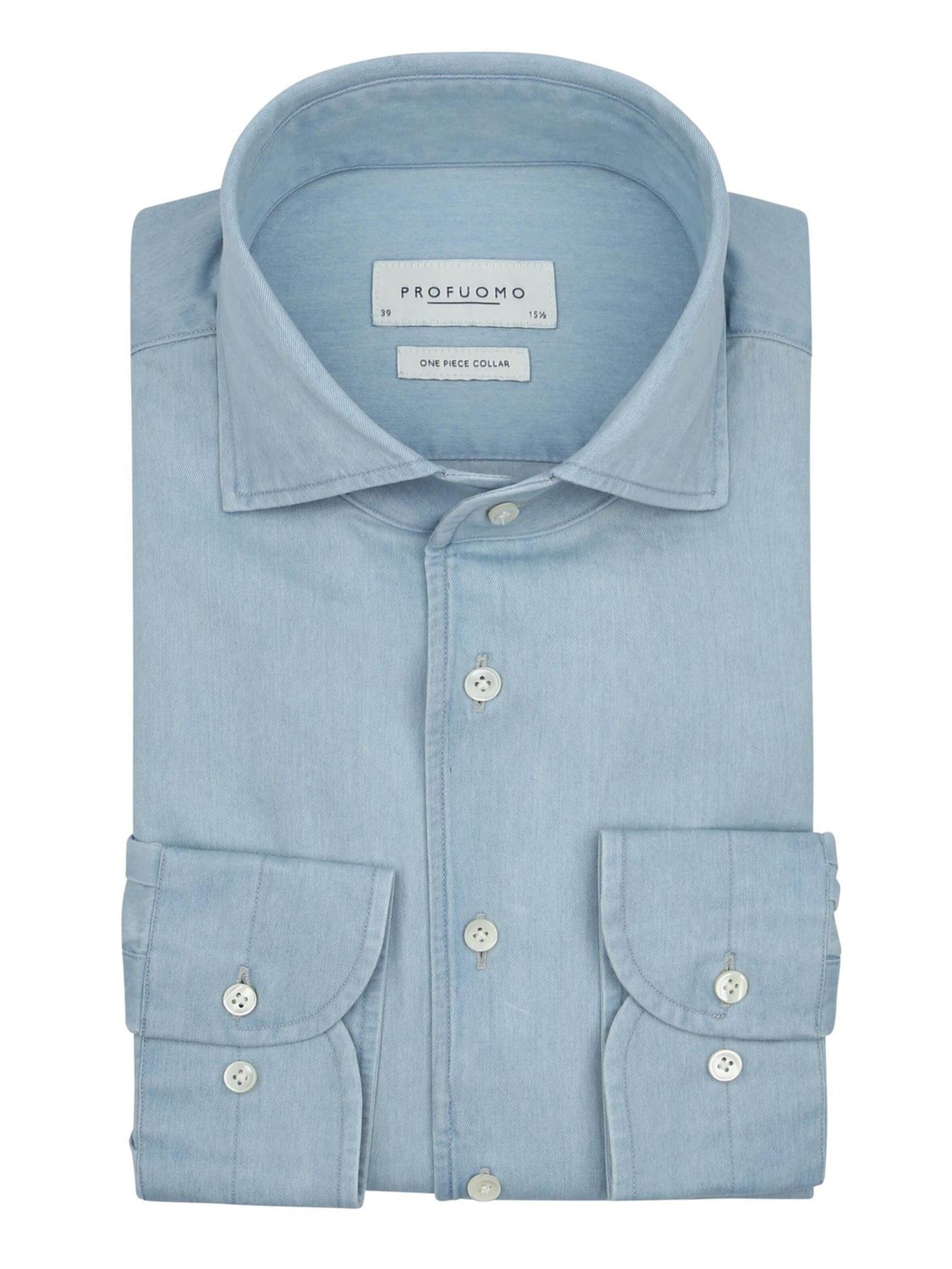 Profuomo Slim fit Button Up Shirt in Blue: front
