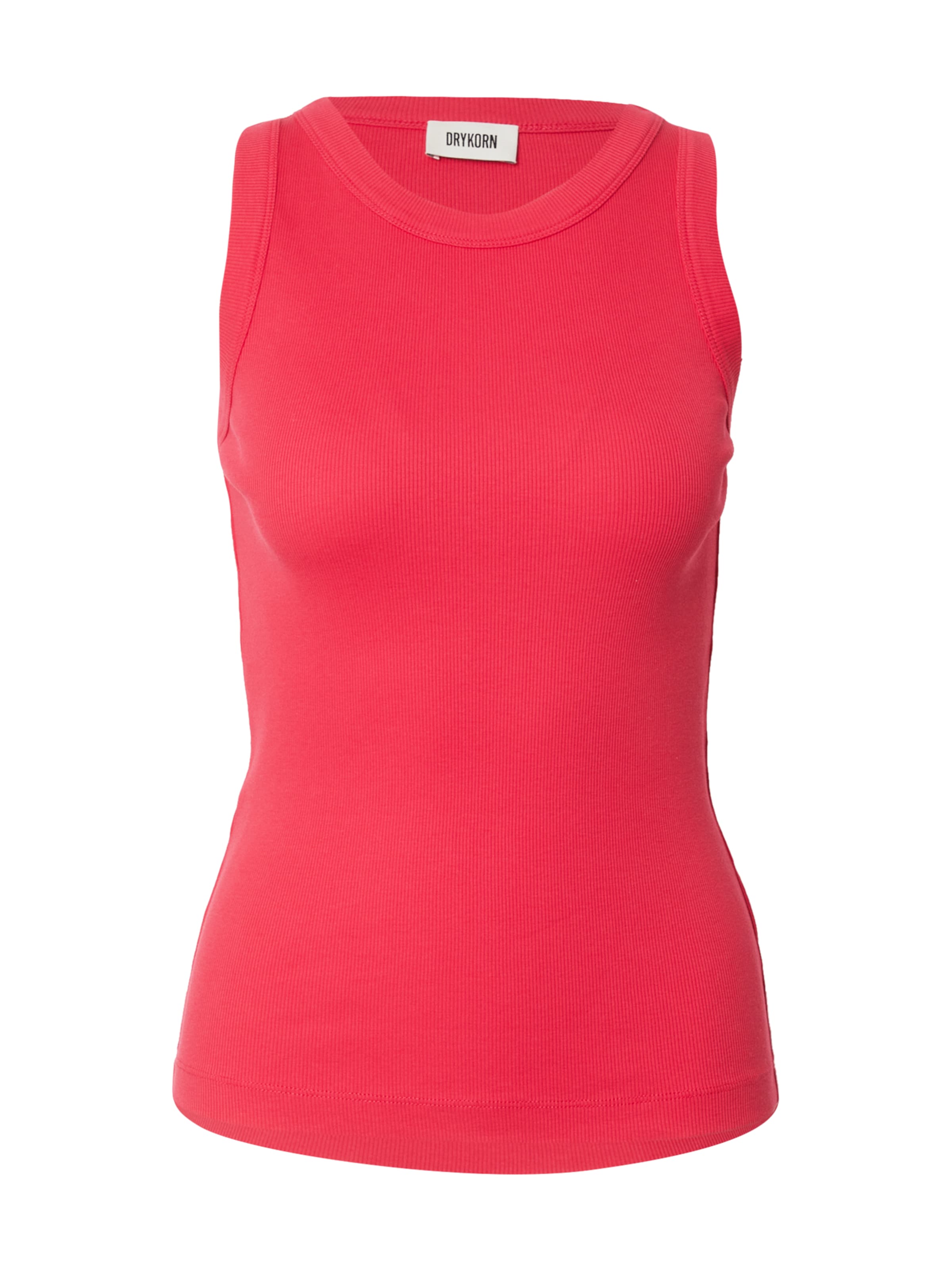 DRYKORN Kootud topp 'OLINA', värv punane: eest vaates