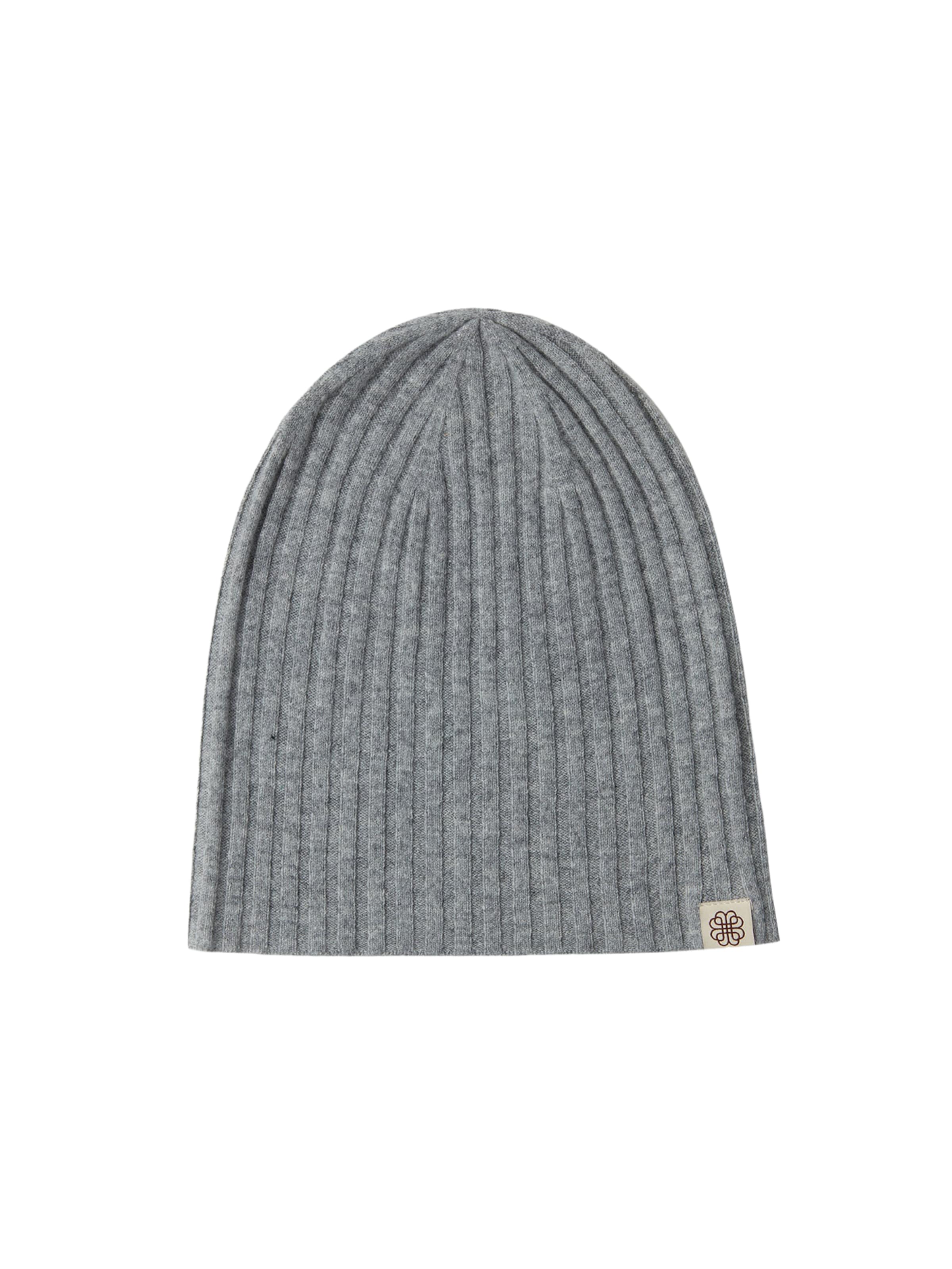 GOBI Cashmere Mütze 'Unisex Cashmere Rib Knit Hat'‌‌‌ in Grau: Vorderseite