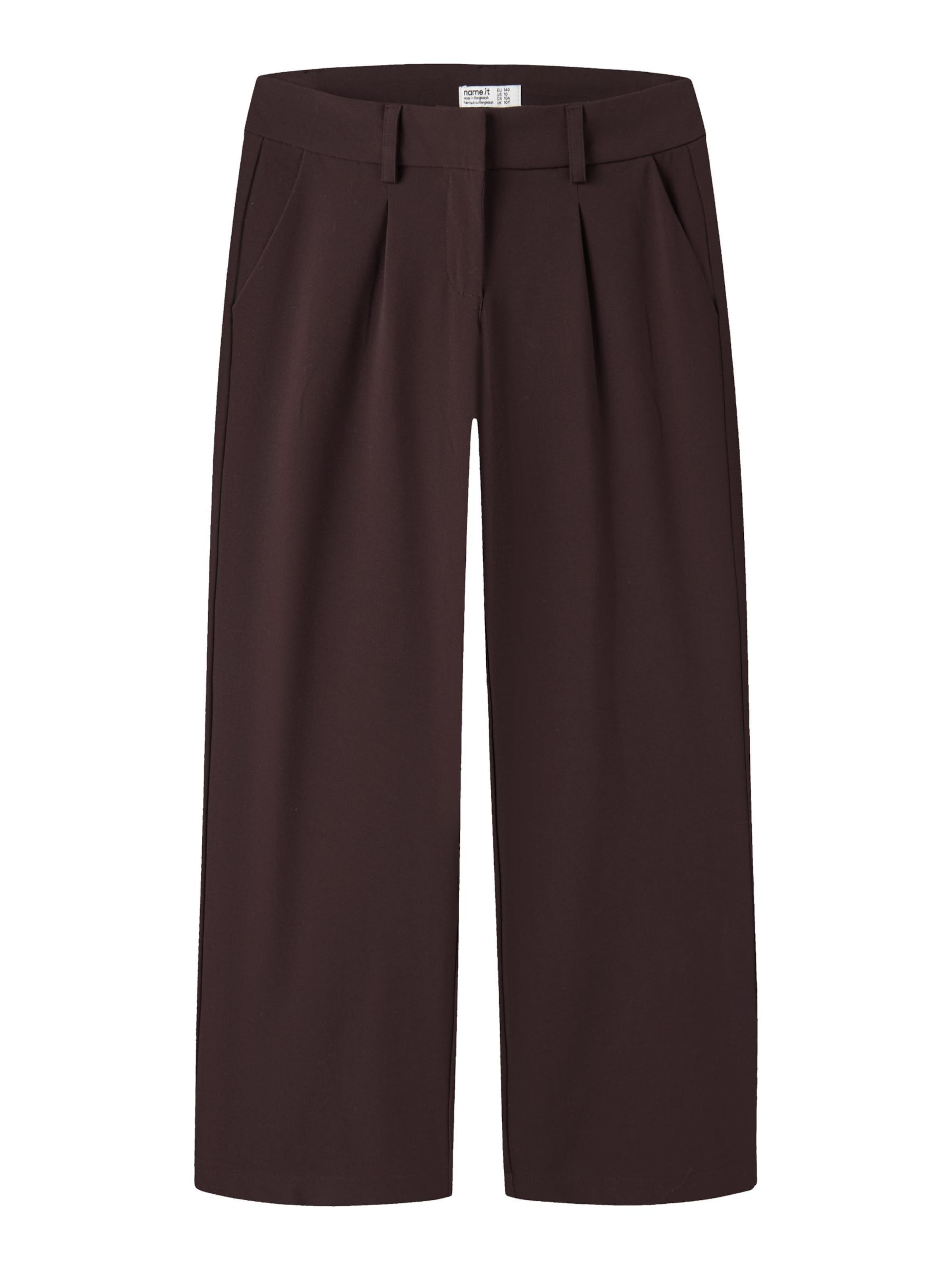 NAME IT - Pierna ancha Pantalón en marrón: frente