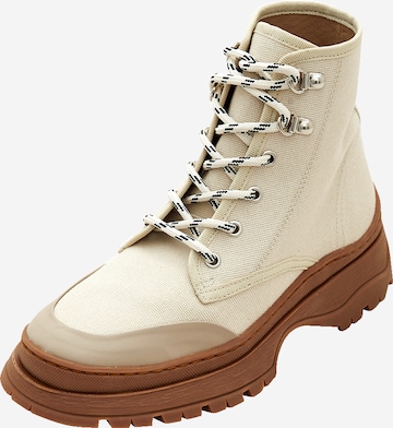 EDITED Lace-Up Ankle Boots 'Hjalmar' in Beige: front