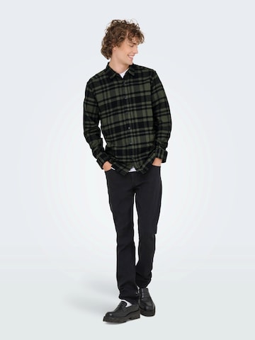 Only & Sons Slim Fit Paita 'ONSGUDMUND' värissä vihreä