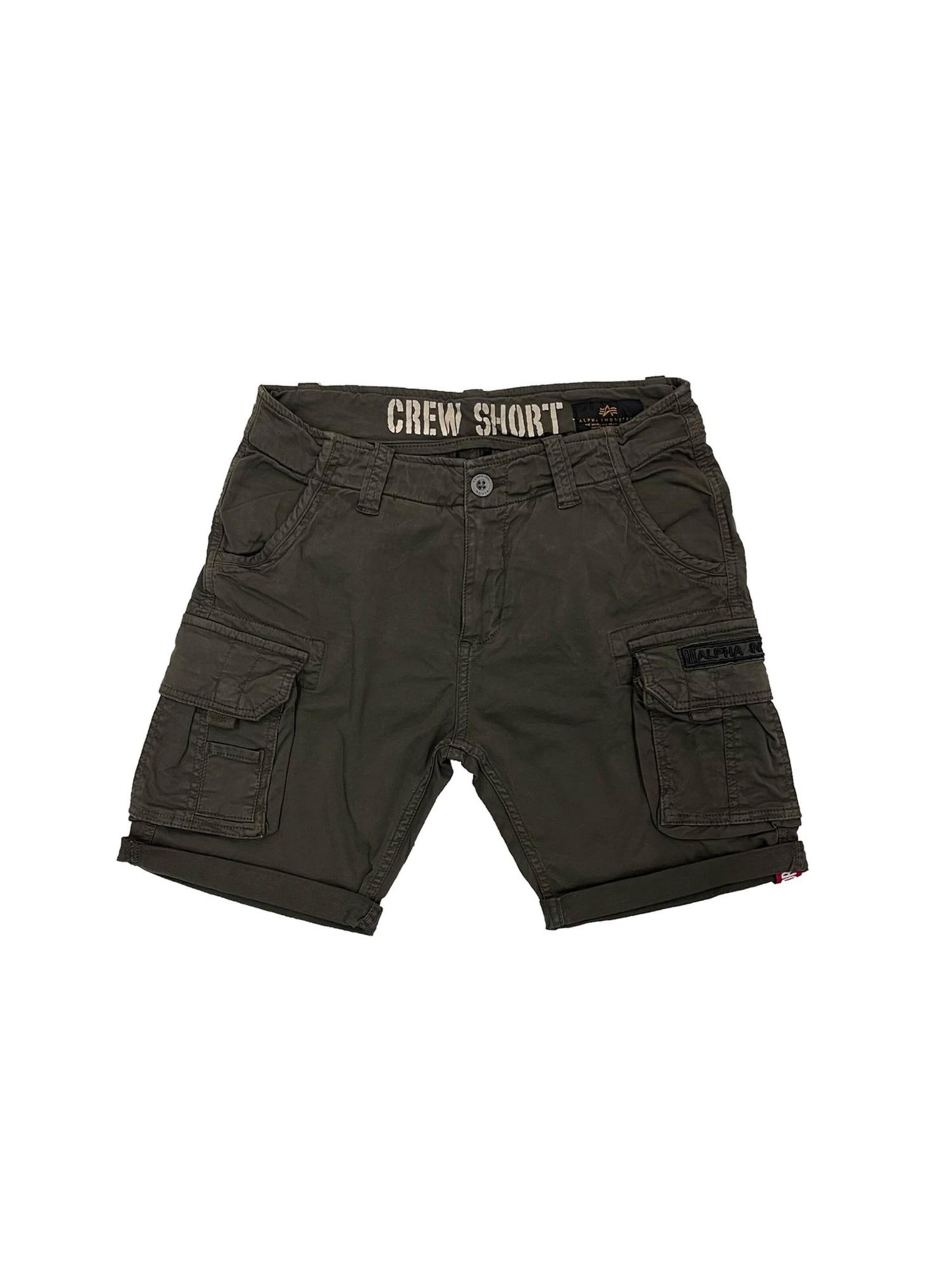 ALPHA INDUSTRIES Regular Cargohose 'Crew'‌‌‌‌‌‌‌‌ in Grau: Vorderseite