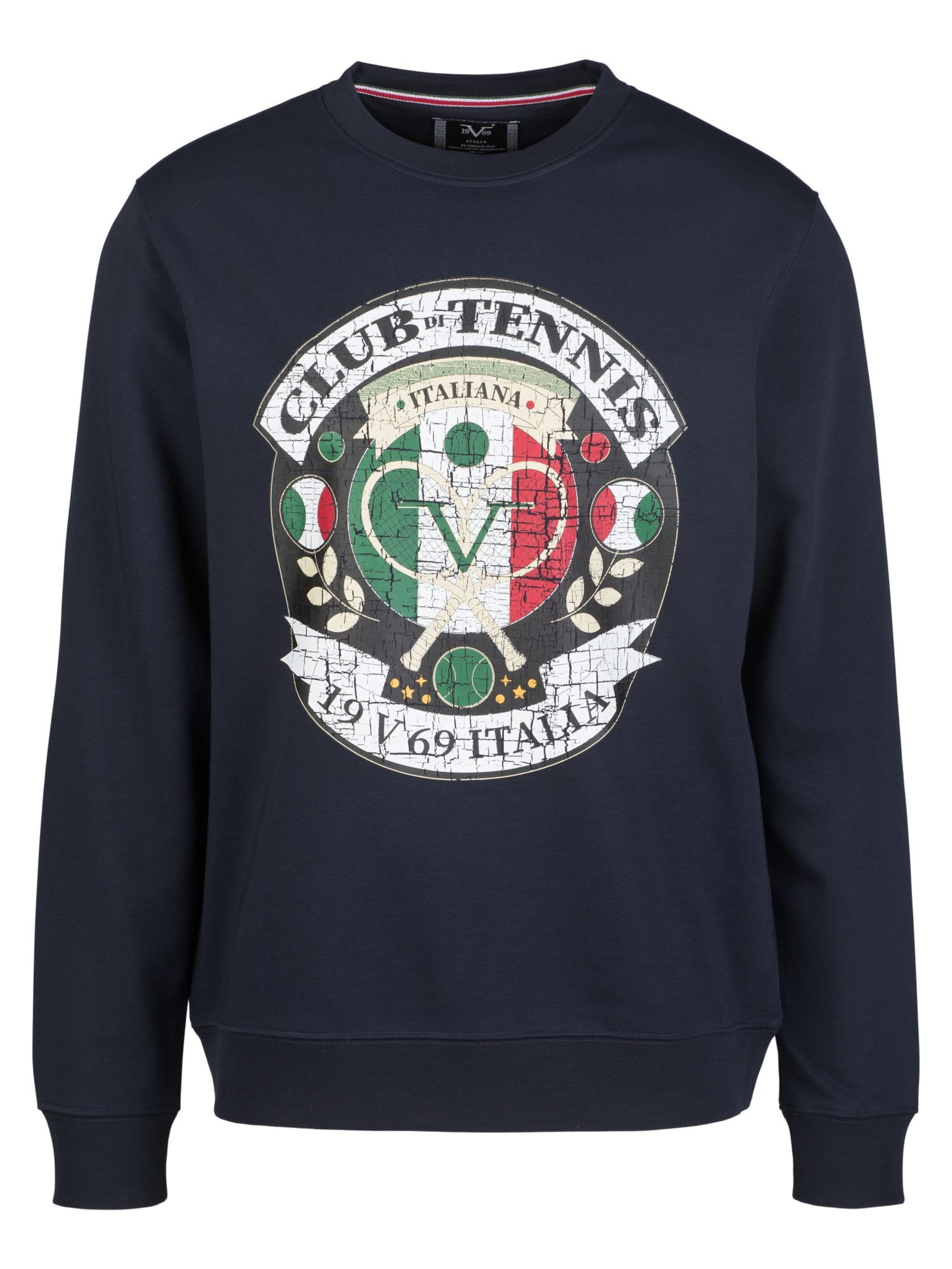 19V69 ITALIA Sweatshirt 'Nico Tennis' in Blue: front
