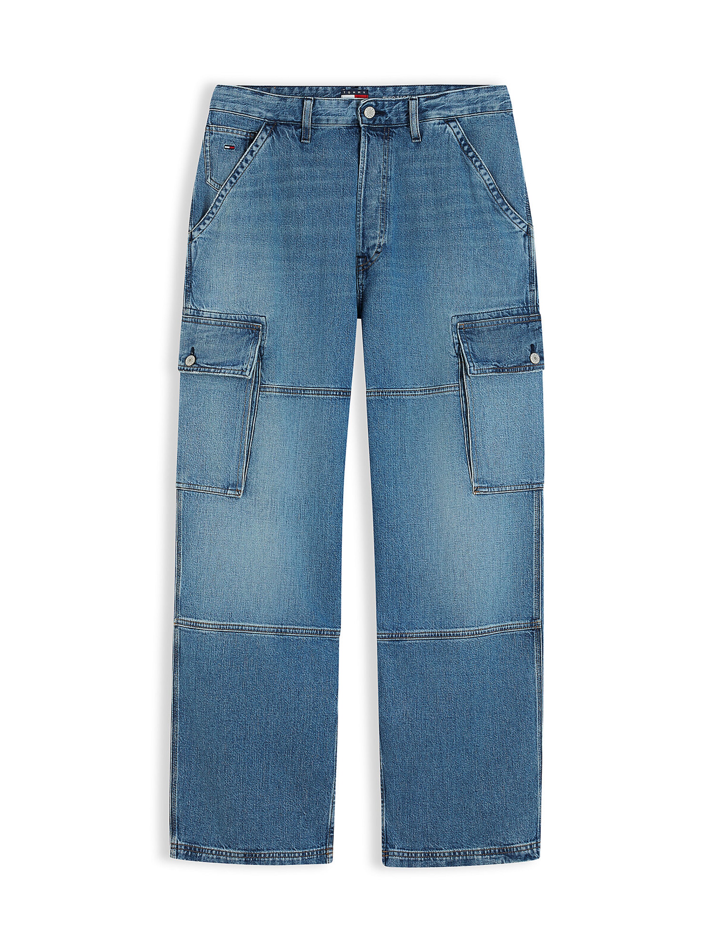 Tommy Jeans Jeans cargo 'Theo' en 28/30 en bleu denim, Vue avec produit