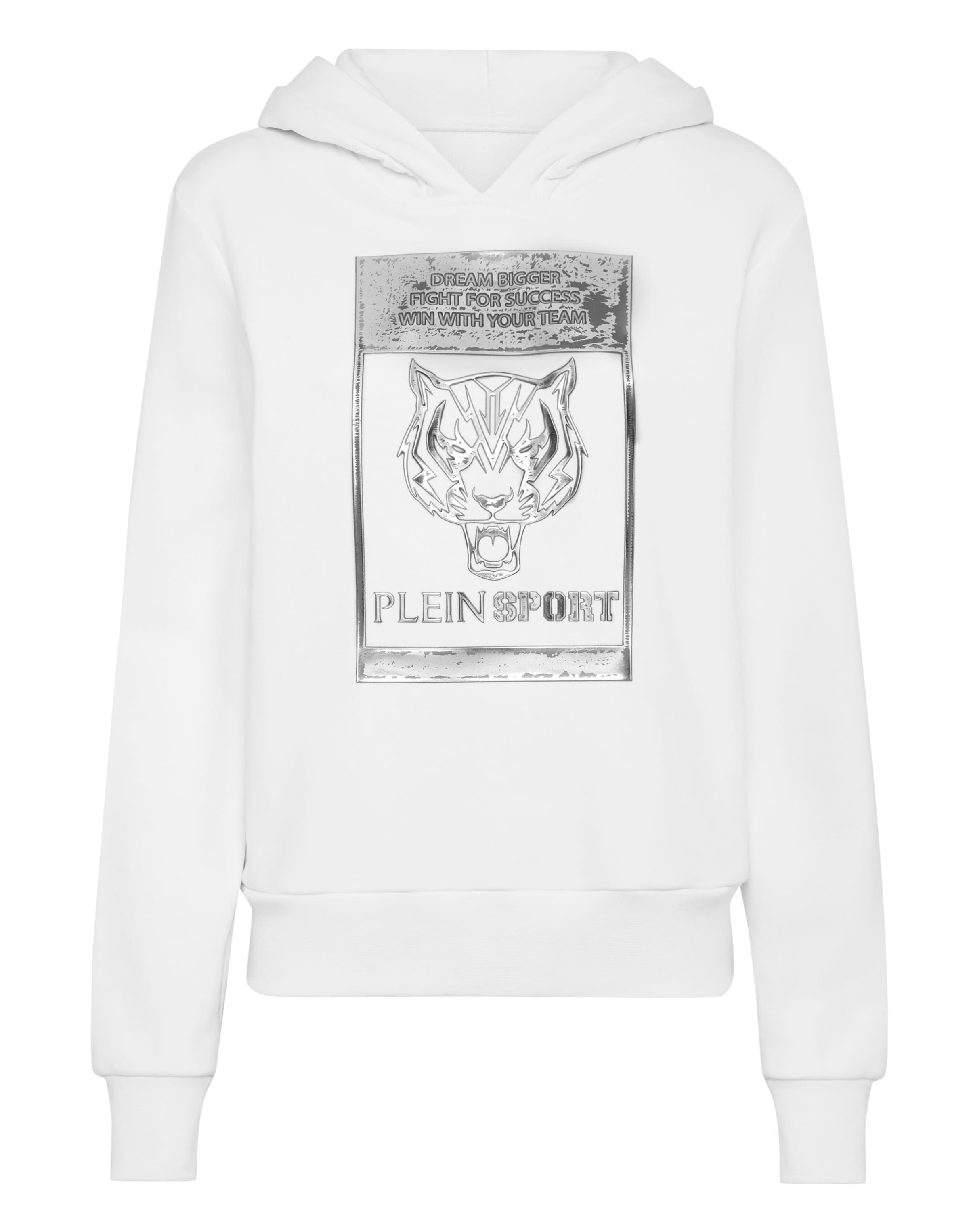Plein Sport Sweatshirt 'Tiger' in de kleur Donkergrijs / Zwart / Wit, Productweergave