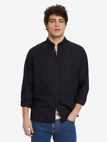 Coupe regular Chemise ESPRIT en noir : devant