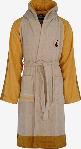 Wave Hawaii Short Bathrobe ' Ocho ' in Beige: front