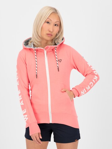 alife & kickin - Sudadera con cremallera 'Jessy' en naranja: frente