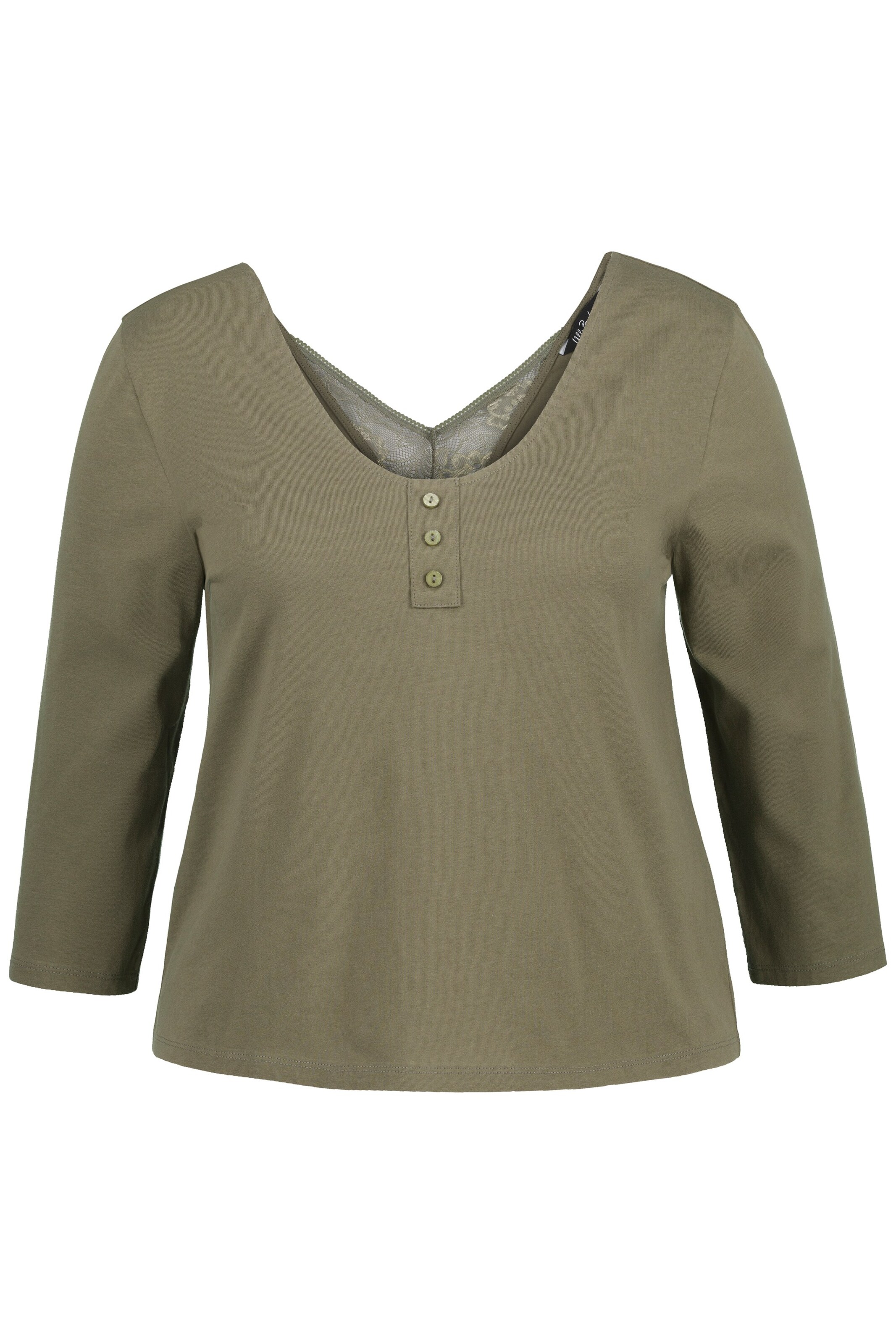 Ulla Popken Slaapshirt in Groen: voorkant