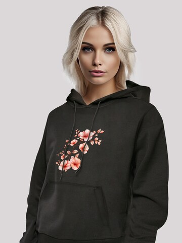 F4NT4STIC Sweatshirt 'Rosa Blumenzweig 3D' in Zwart