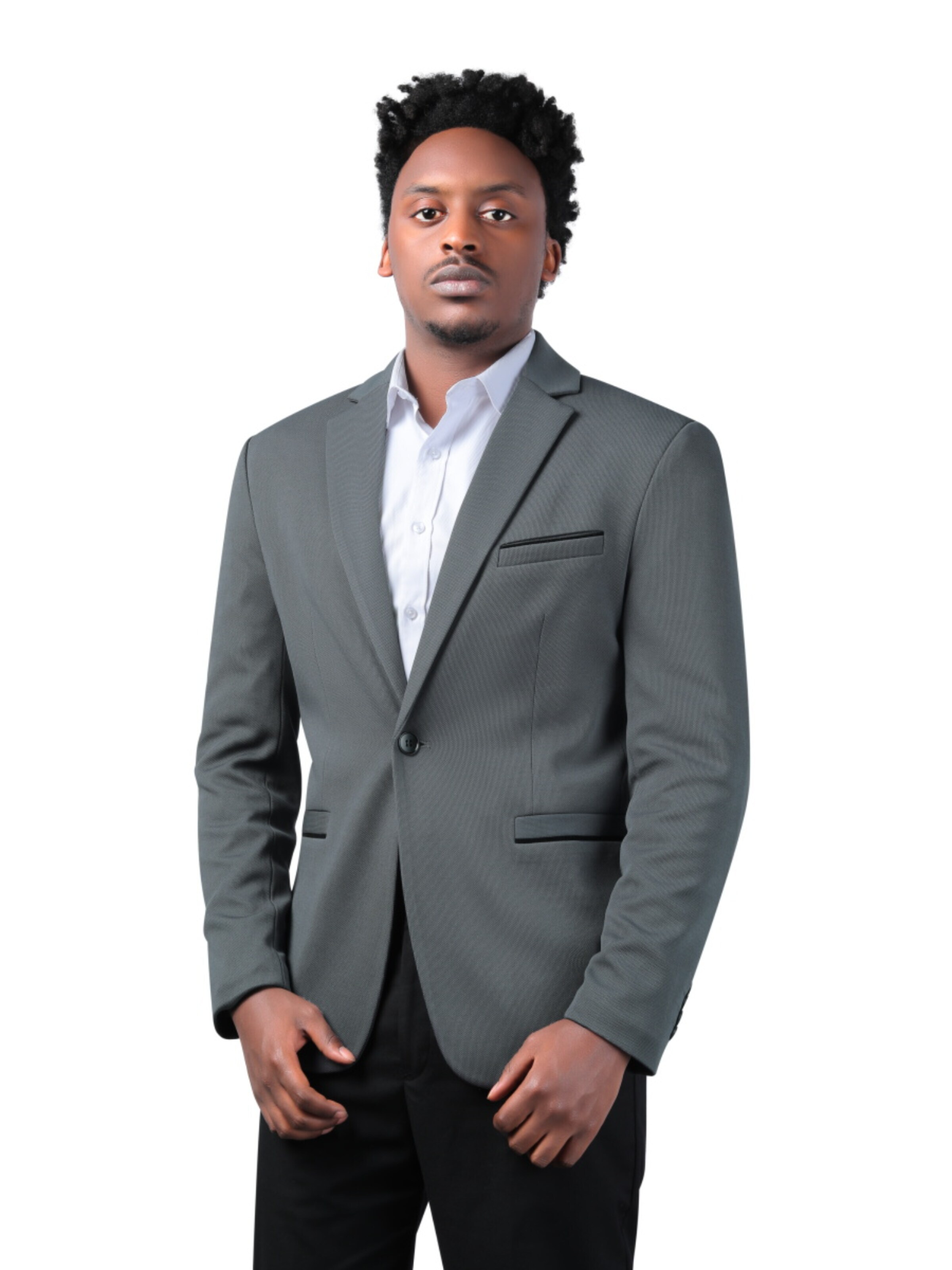 YOUTHUP Slim fit Suit Jacket 'Rein' in Grey: front