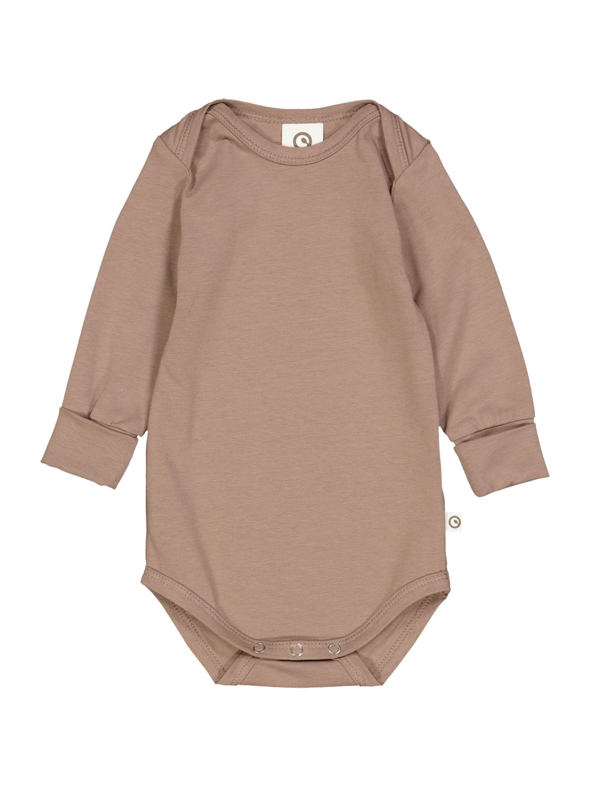 Barboteuse / body Müsli by GREEN COTTON en marron : devant