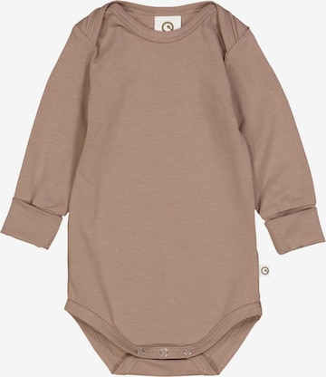 Barboteuse / body Müsli by GREEN COTTON en marron : devant