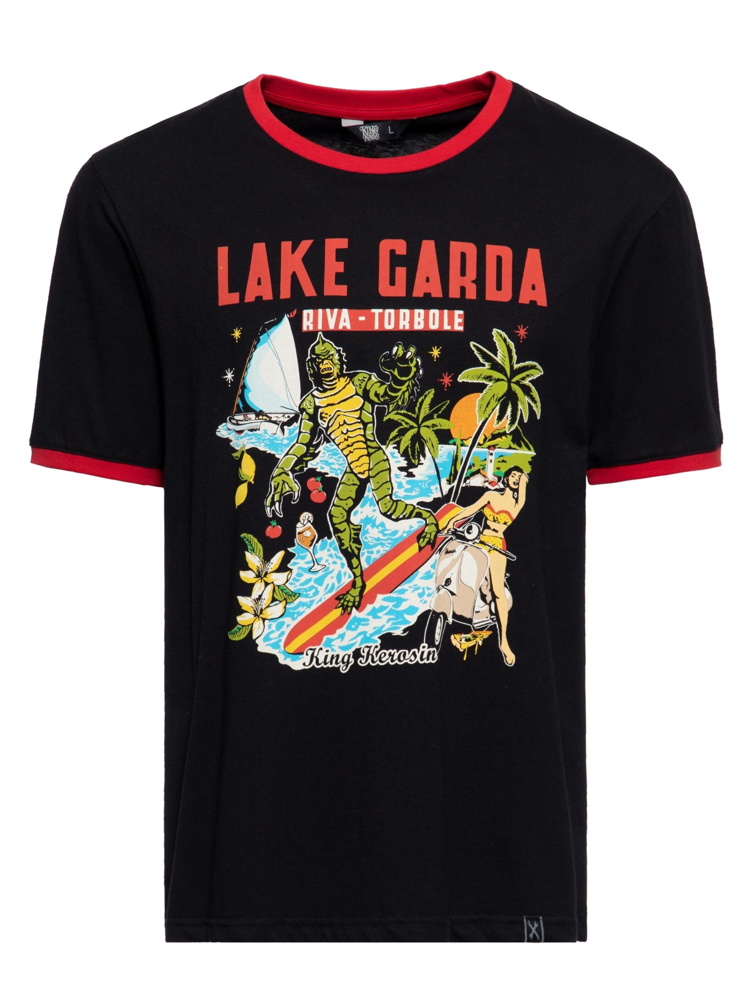 King Kerosin Shirt 'Lake Garda'‌‌ in Schwarz: Vorderseite