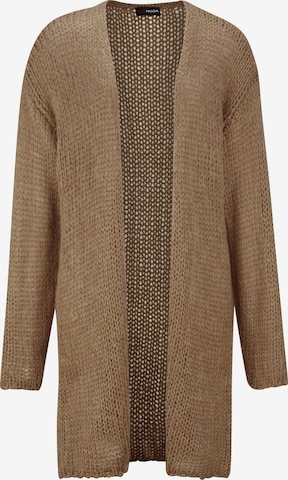 MIAMODA Knit Cardigan in Brown: front