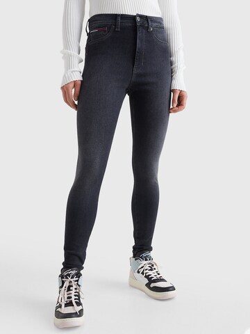 Tommy Jeans Skinny Jeans 'Sylvia' in Zwart: voorkant