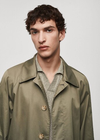 MANGO MAN Between-Seasons Coat 'Dorian' in Green