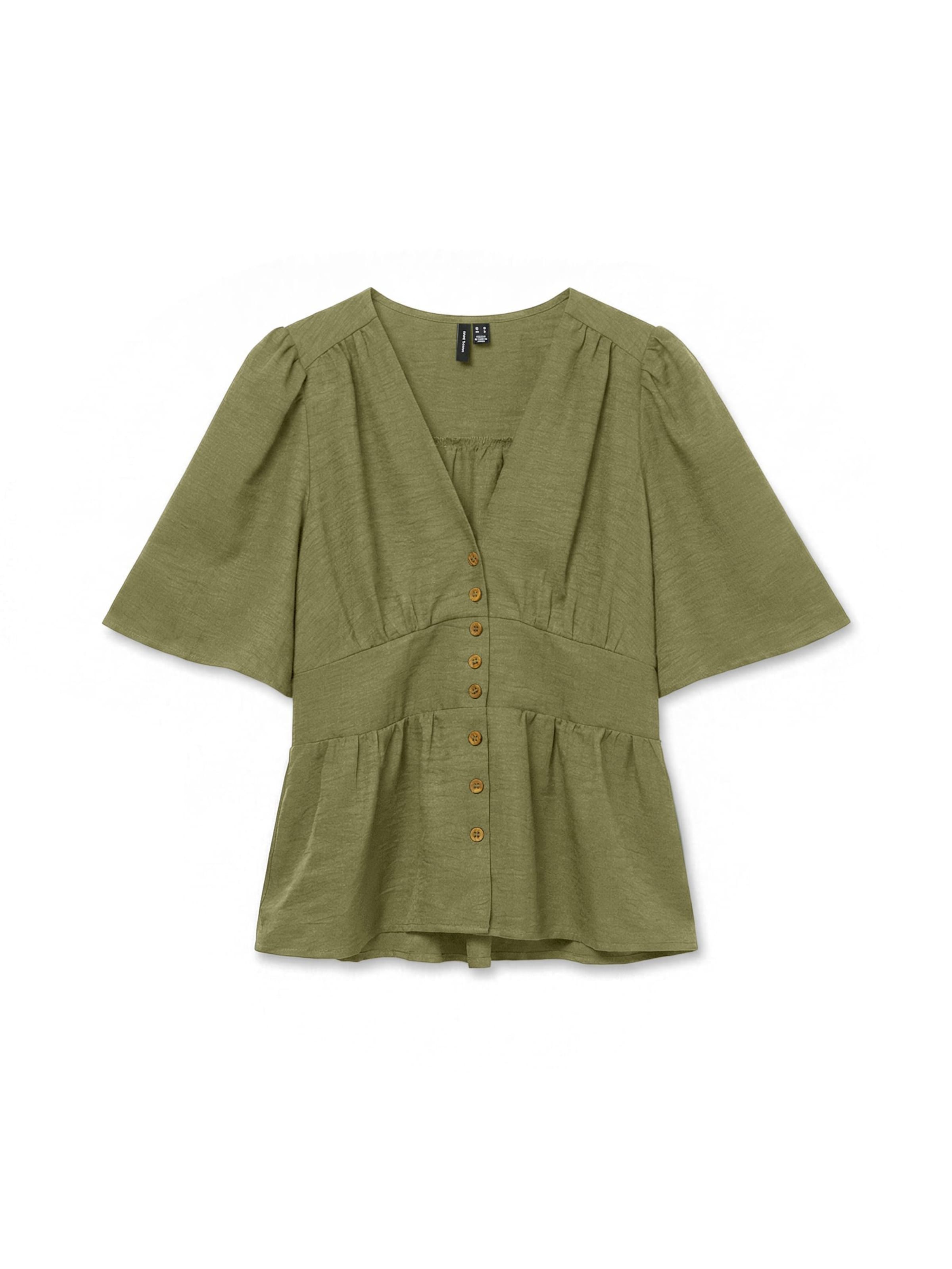VERO MODA - Blusa en verde: frente