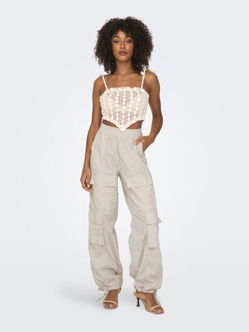 Effilé Pantalon cargo ONLY en beige