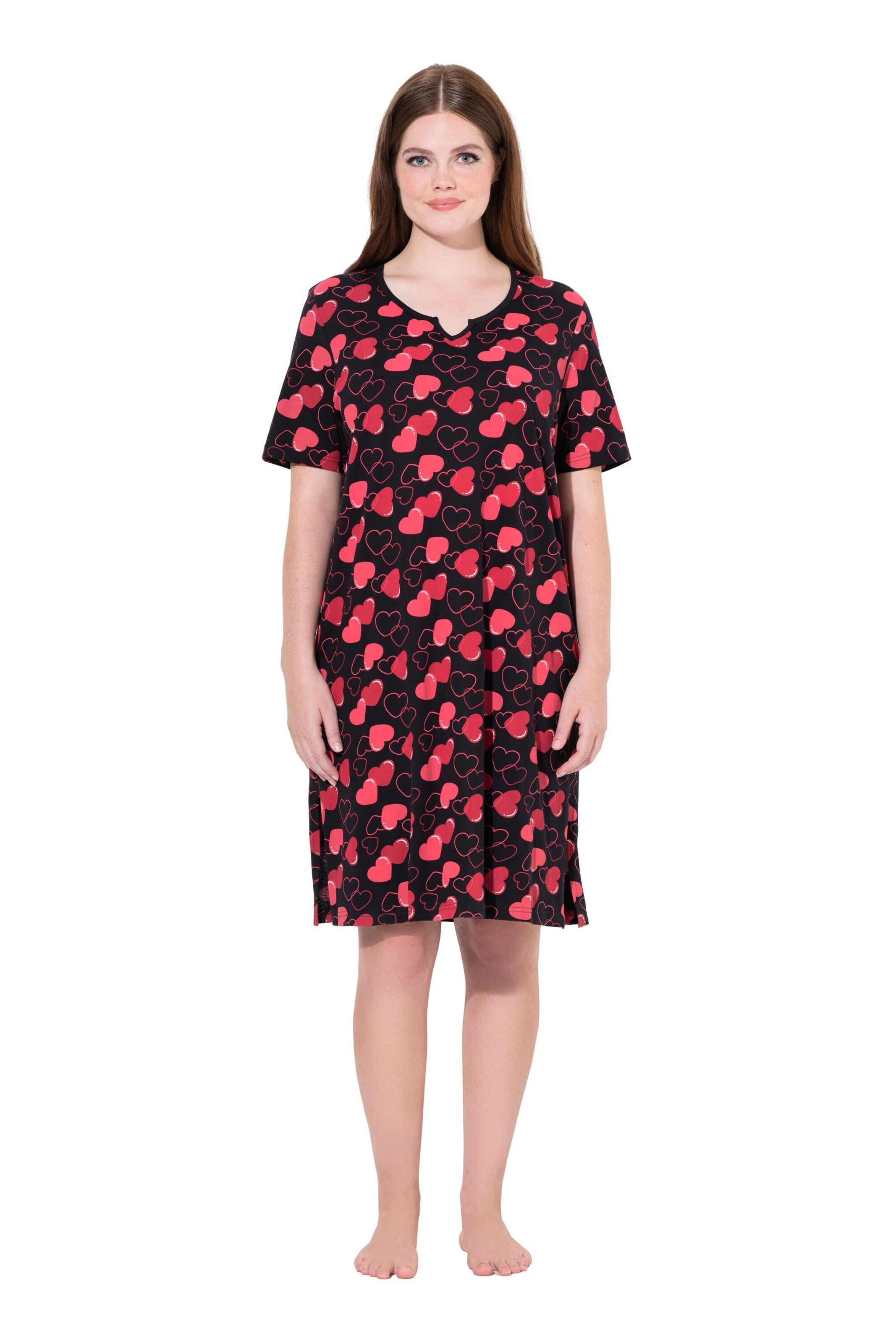 Ulla Popken Nachthemd in Schwarz: Vorderseite