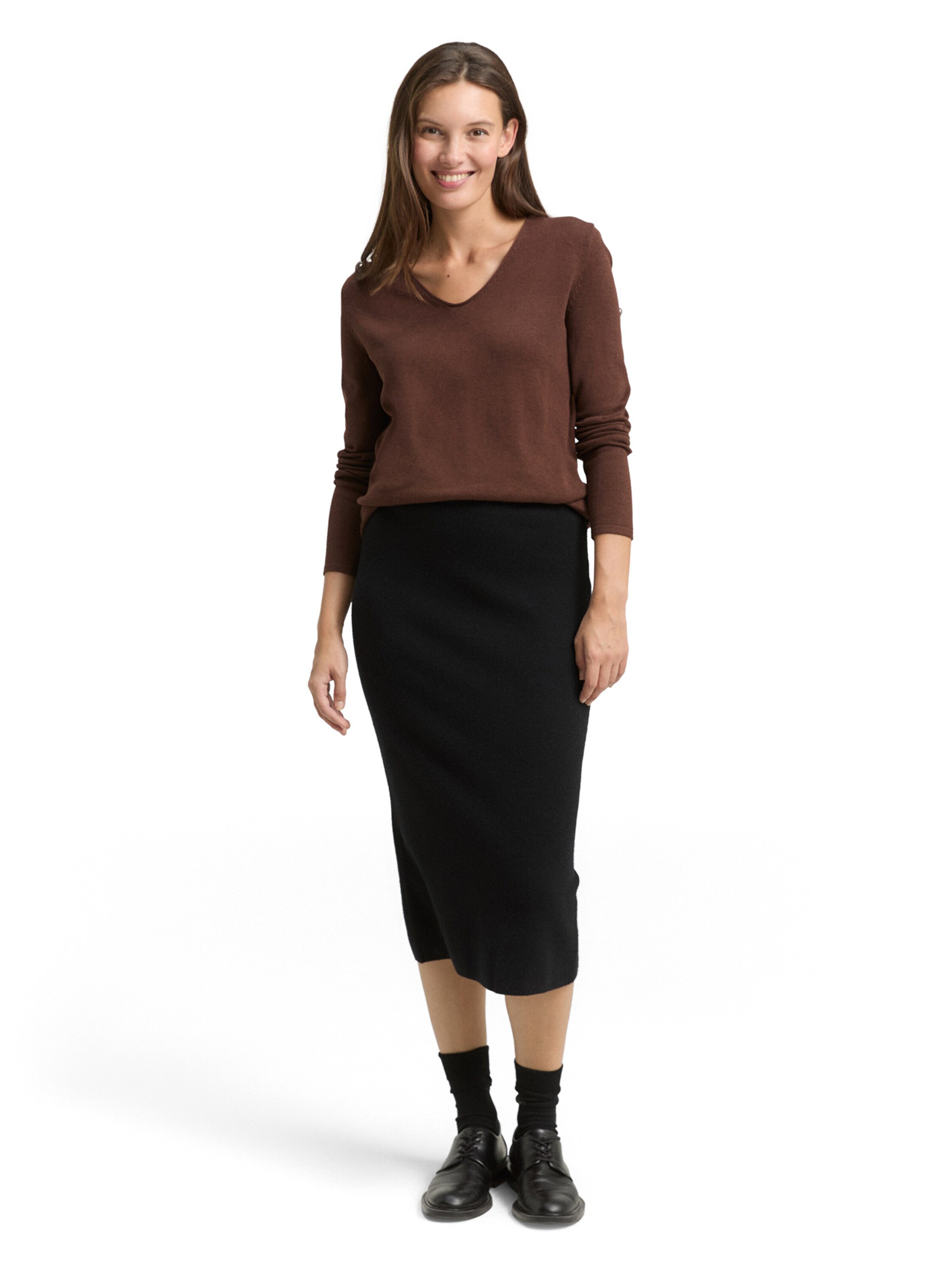 TOM TAILOR Sweater in Brown