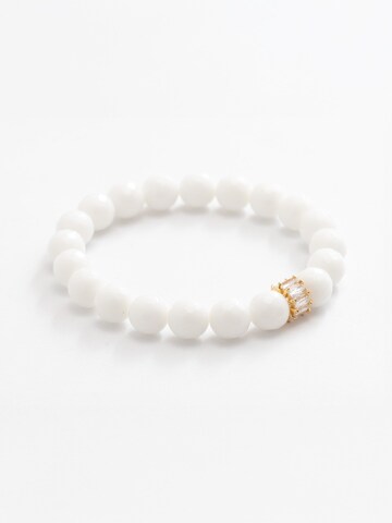 Secret Stones Armband 'White Harmony' in Weiß