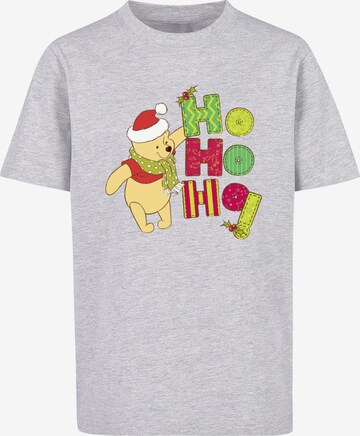 ABSOLUTE CULT Shirt 'Winnie The Pooh - Ho Ho Ho Scarf' in Grijs: voorkant