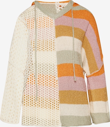 Pullover di swirly in beige: frontale