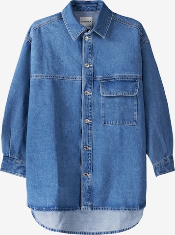 Bershka Between-Season Jacket in Blue: front