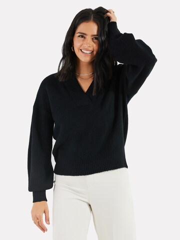 Threadbare Sweater 'Bloom' in Black: front