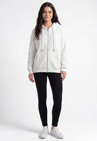 MYMO - Sudadera con cremallera en blanco