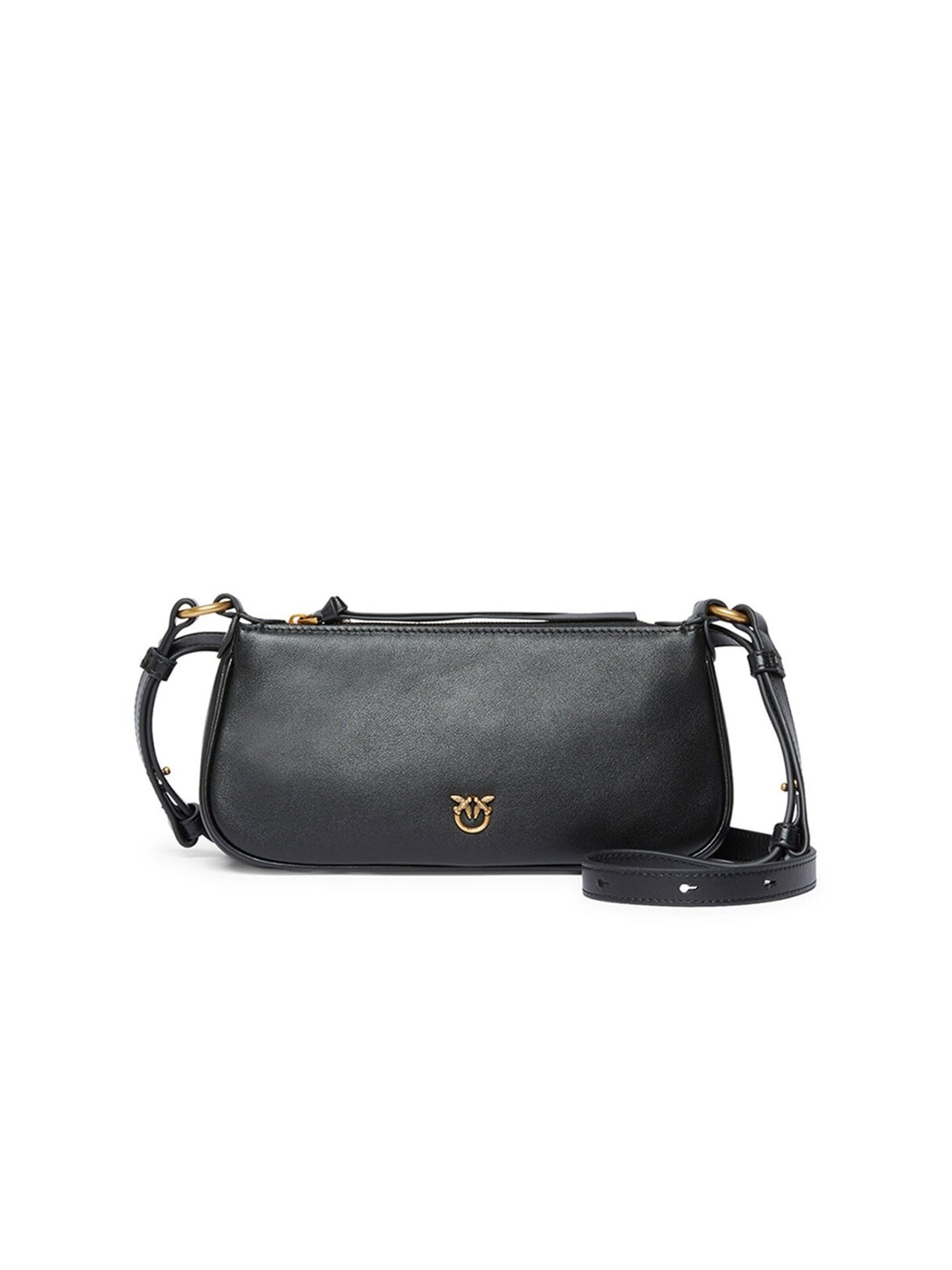PINKO - Bolso de hombro 'Vitello Morbido' en negro: frente
