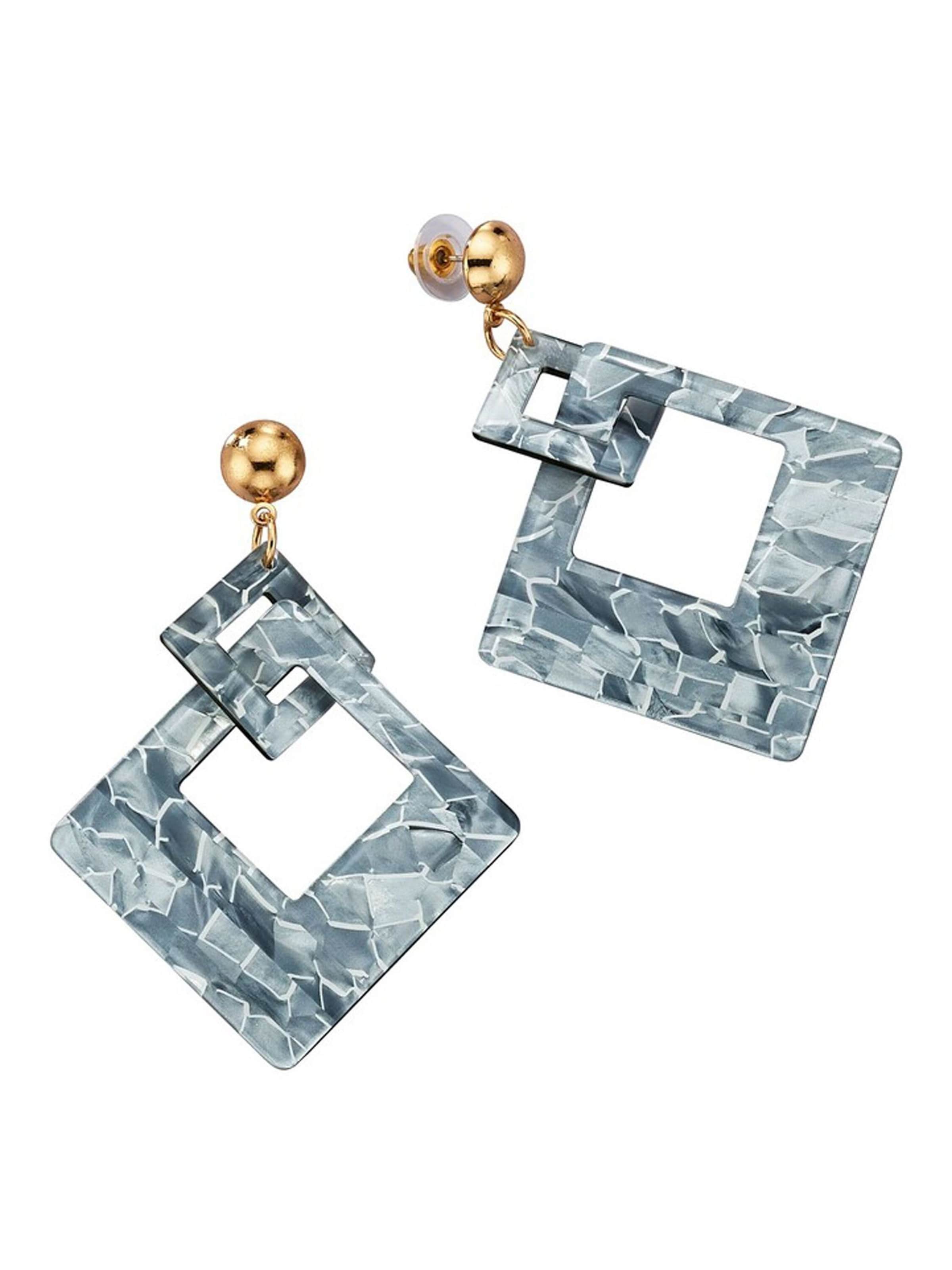 Steuer Ohrstecker in Grau: Vorderseite