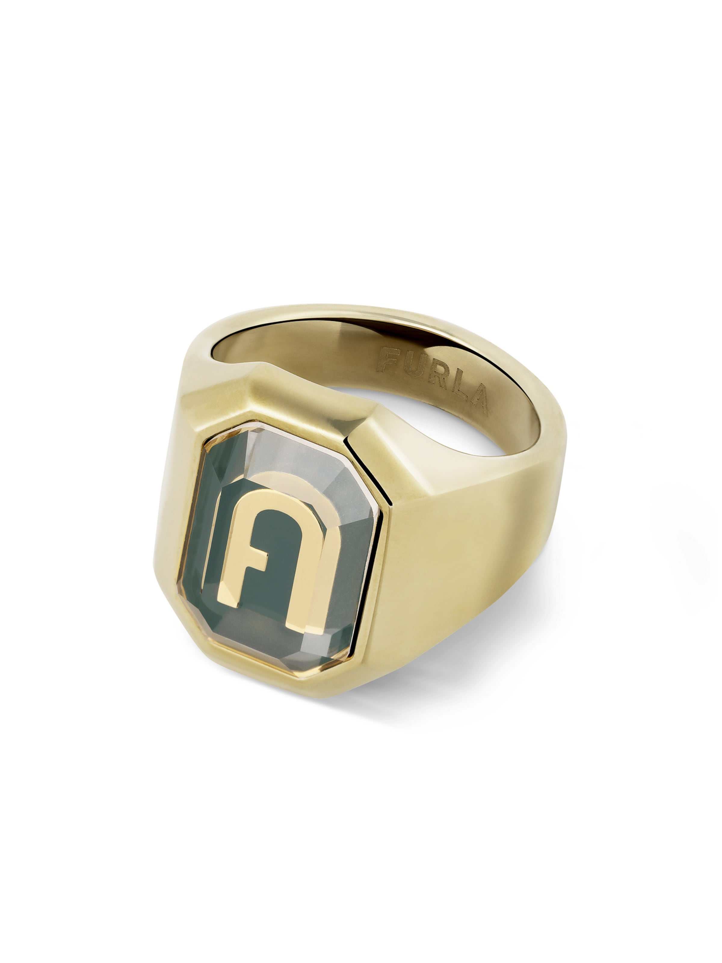 Furla Jewellery Ring 'Octagonal' i grøn: forside