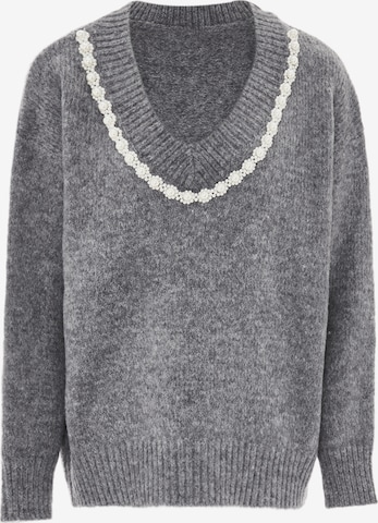 Pull-over caissa en gris : devant