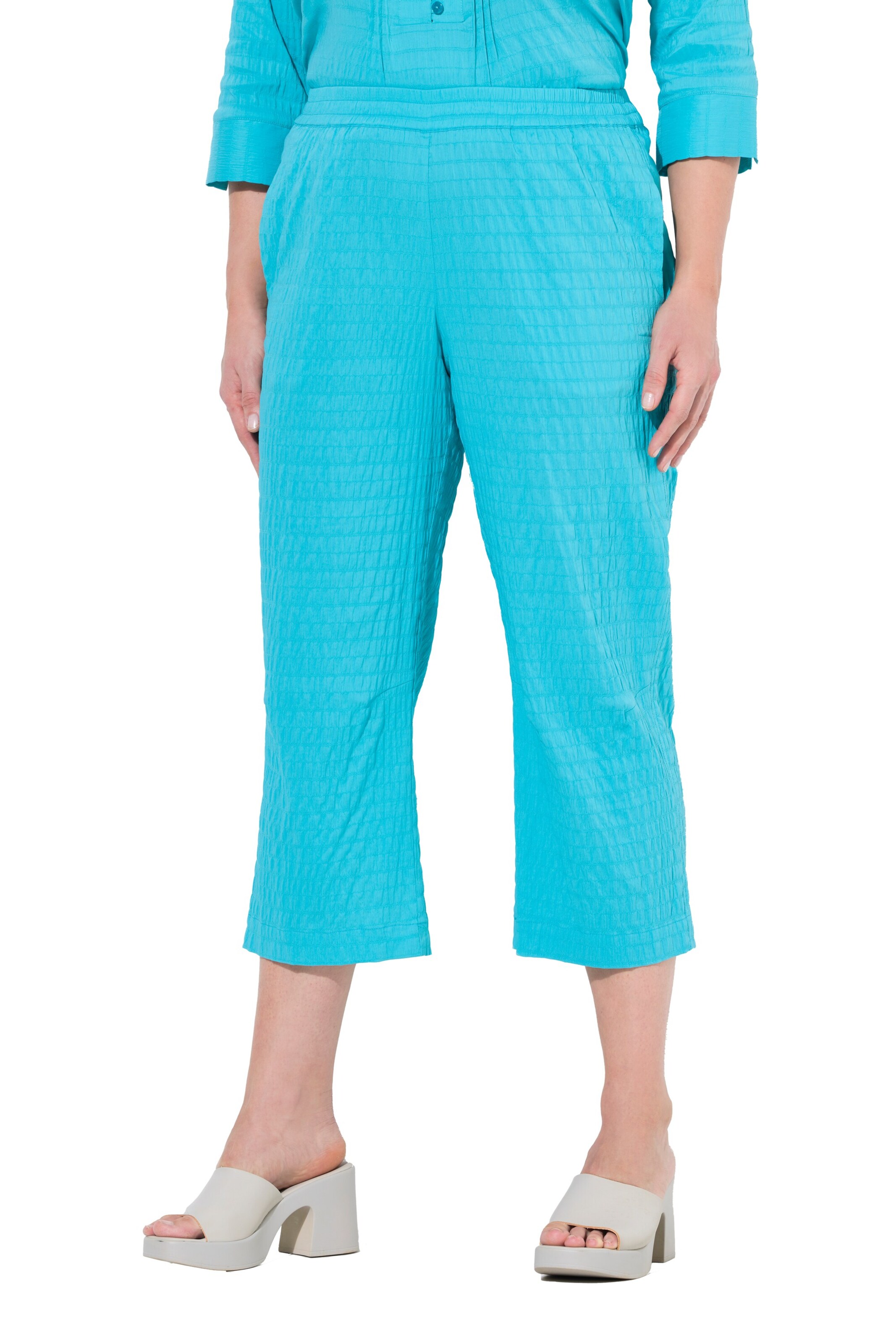 Ulla Popken Loosefit Broek in Blauw: voorkant