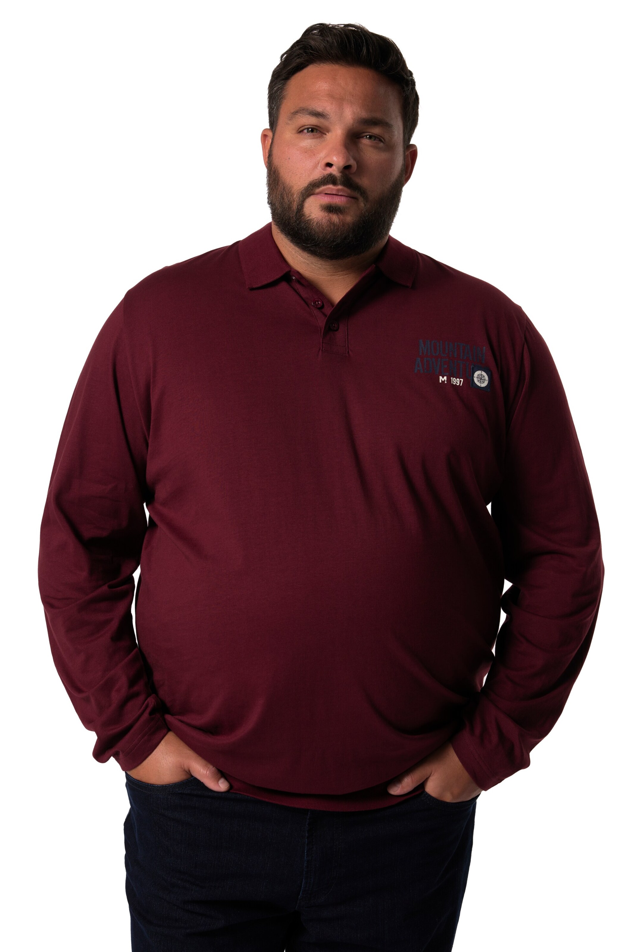 Men Plus Shirt in Red: front