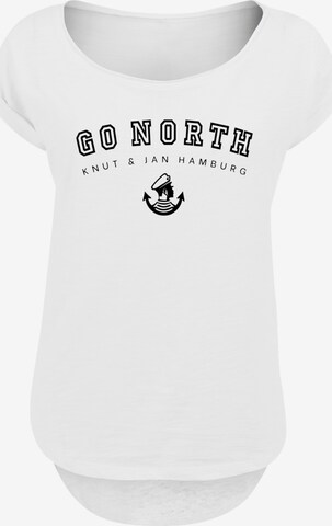 F4NT4STIC T-Shirt 'Go North Knut & Jan Hamburg' in Weiß: Vorderseite