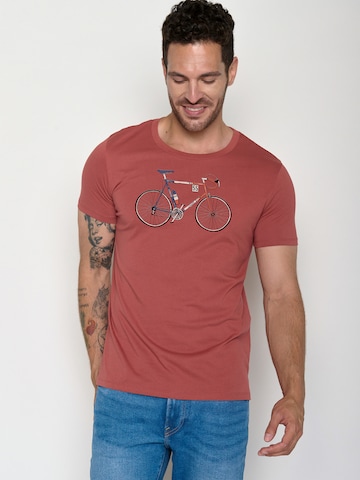 GREENBOMB Shirt 'Guide Bike Jacques' in Rood: voorkant