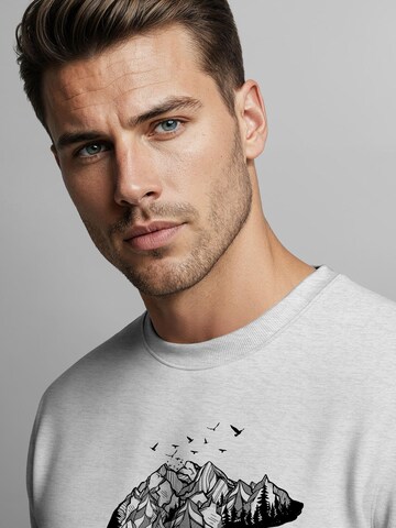 Neverless Sweatshirt 'Mountain Bear' in Grey