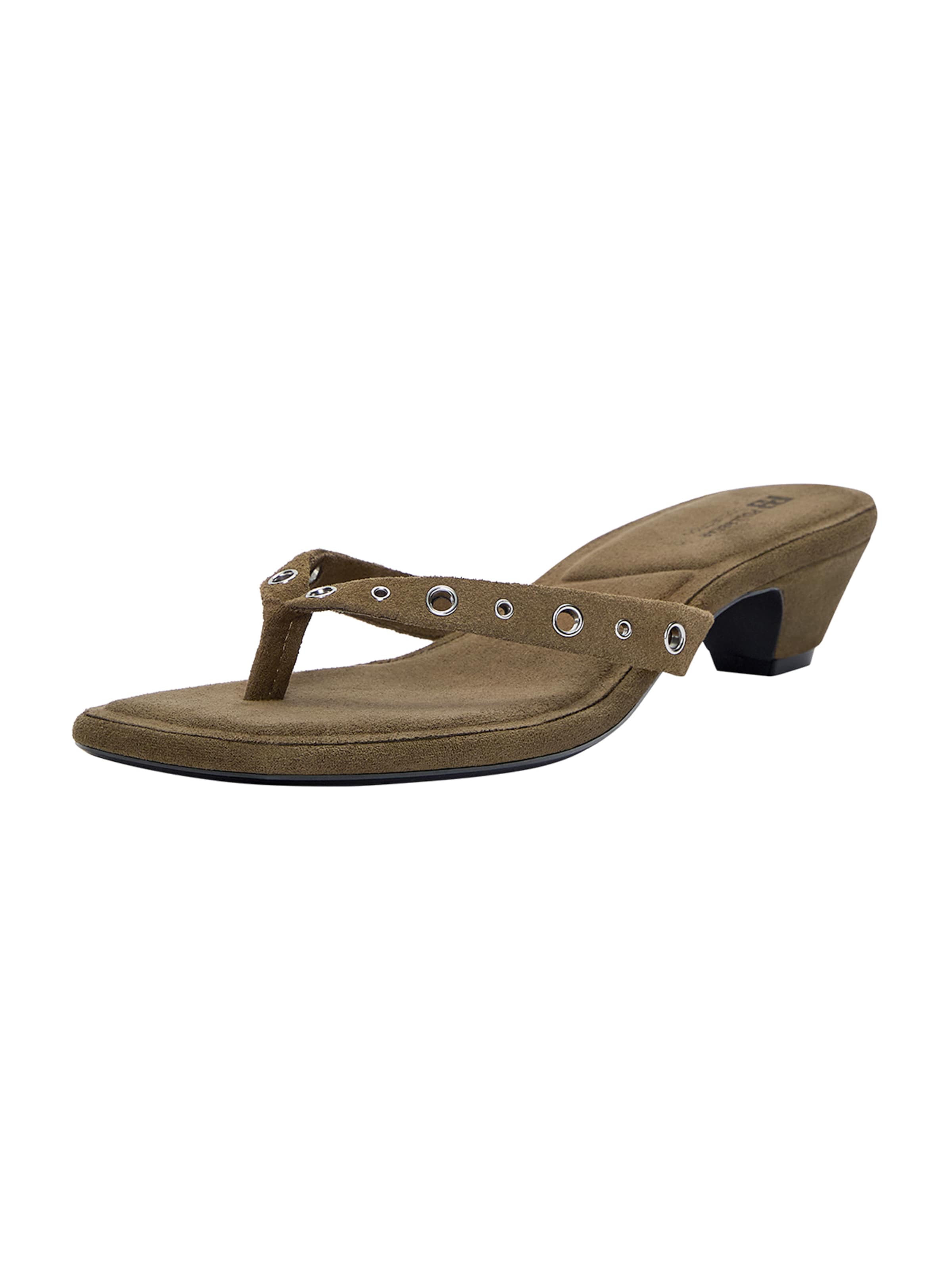 Flip-flops de la Pull&Bear pe maro: față