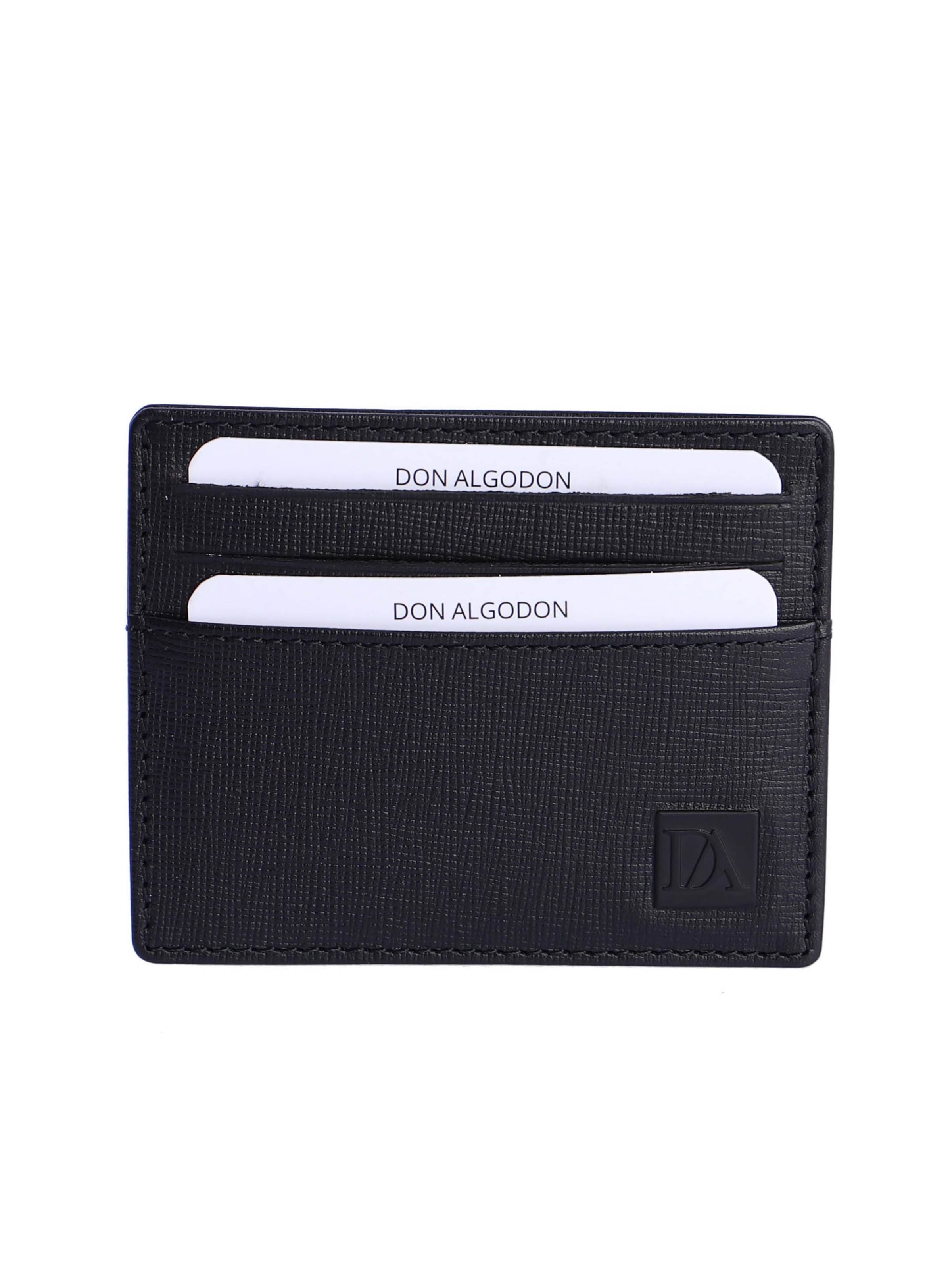 Don Algodon - Cartera 'Tarjetero para hombre Marco de piel con protección RFID' en negro: frente