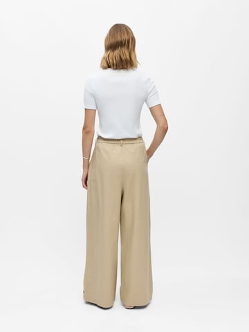 Wide leg Pantaloni con pieghe 'OBJIryna' di OBJECT in beige