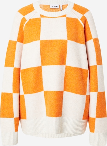 Pull-over WEEKDAY en orange : devant