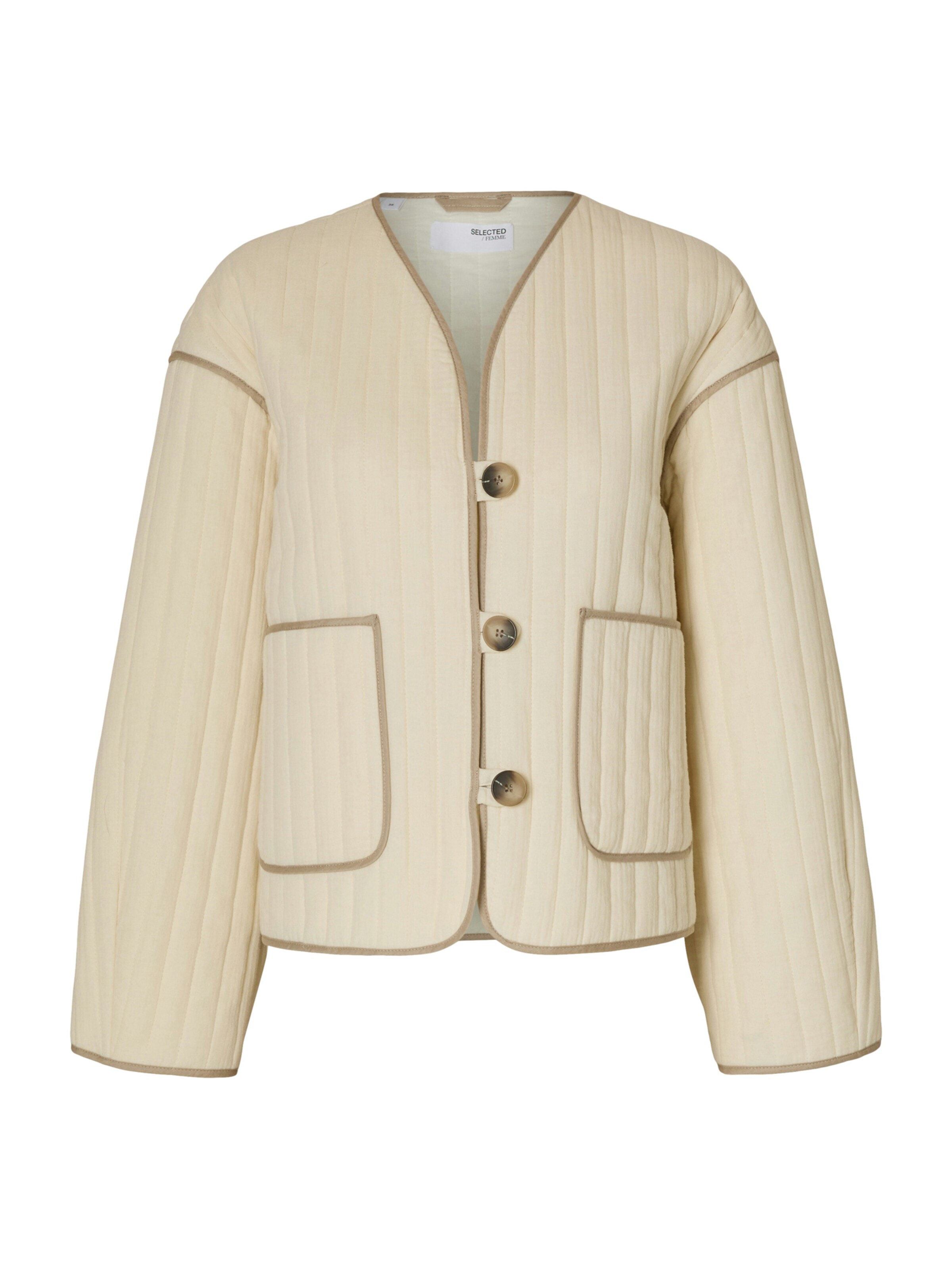 Veste mi-saison SELECTED en beige : devant