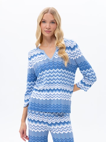 Passioni Sweater 'Strickpullover mit Zick-Zack-Muster' in Blue: front