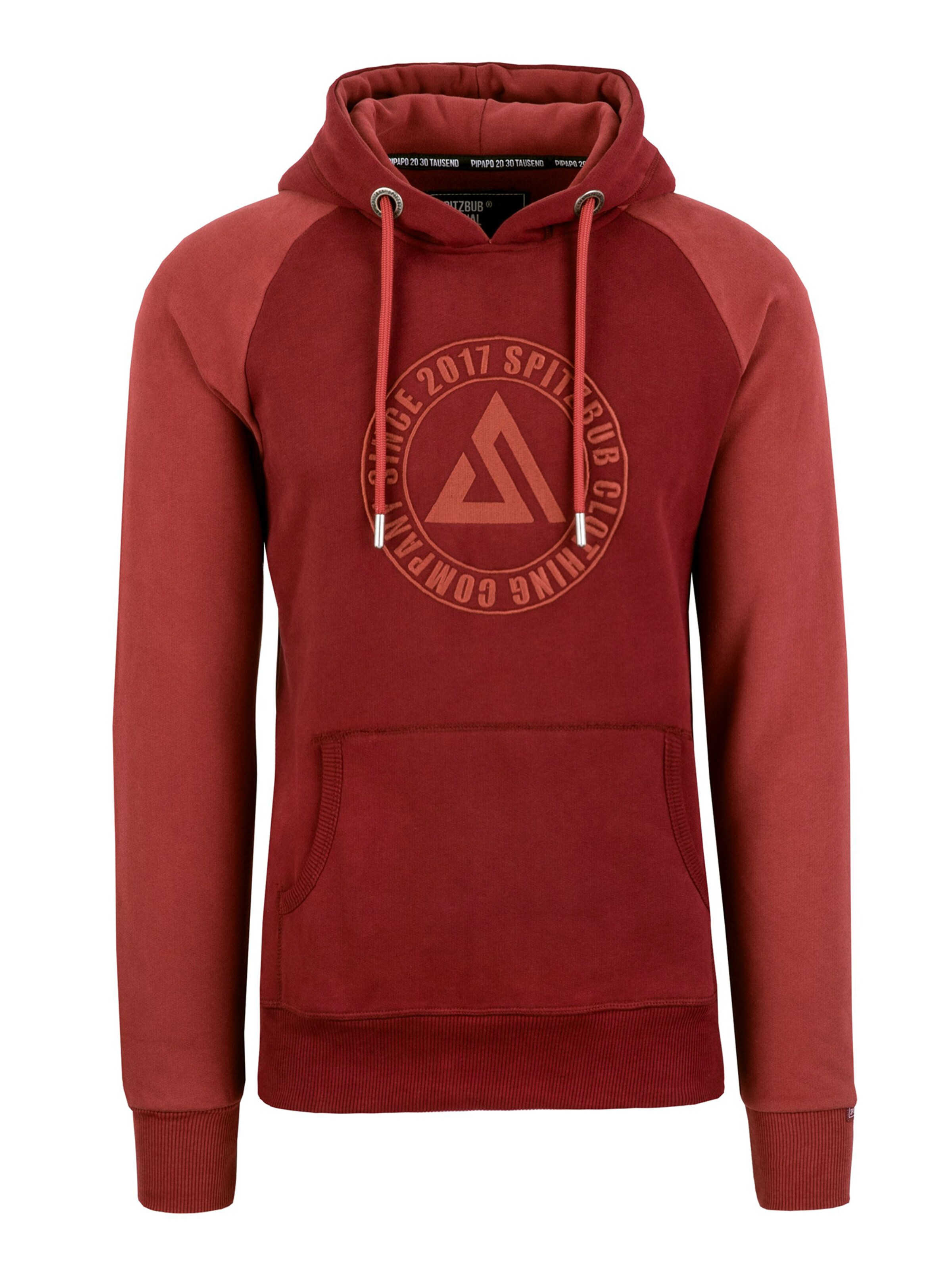 SPITZBUB Sweatshirt 'Raglan Street' in Rood: voorkant
