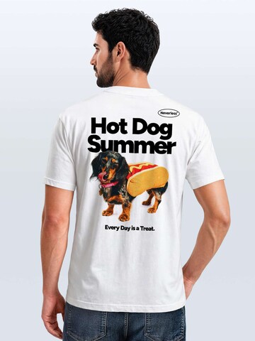 Neverless Shirt 'Hot Dog Summer' in White